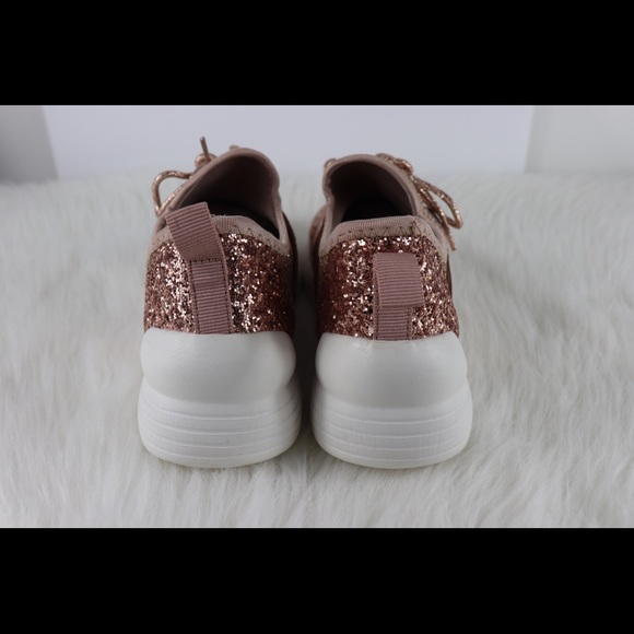 Rose Gold Glitter Sneakers - Picture 3 of 4